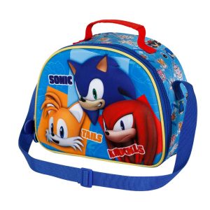 Sonic The Hedgehog Trio-Bolsa Portamerienda 3D, Azul