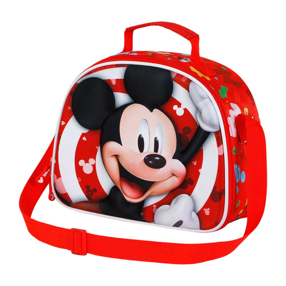 Disney Mickey Mouse Twirl-Bolsa Portamerienda 3D, Rojo