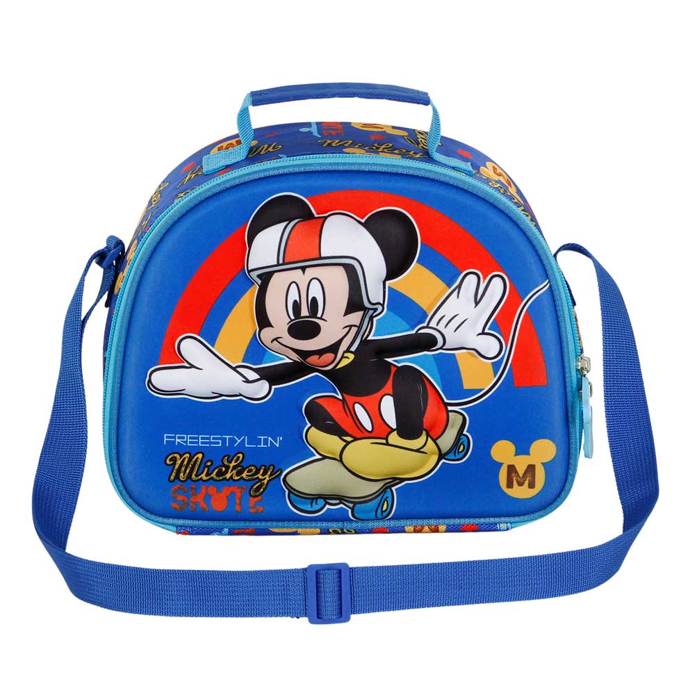 Disney Mickey Mouse Freestyle-Bolsa Portamerienda 3D, Azul - Imagen 3