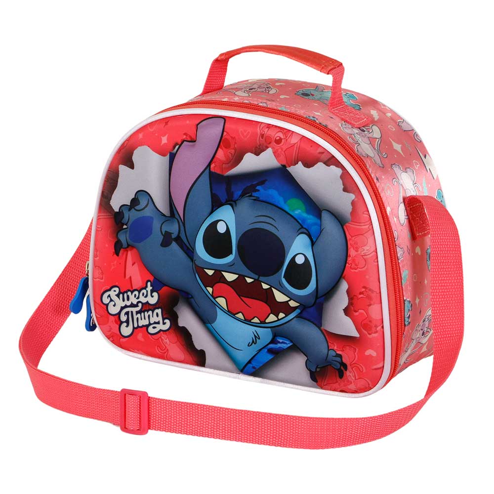 Disney Lilo y Stitch Thing-Bolsa Portamerienda 3D, Rosa - Imagen 2