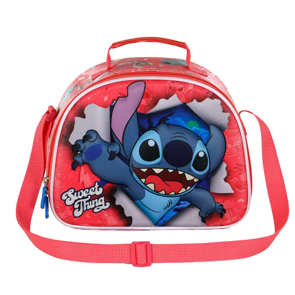 Disney Lilo y Stitch Thing-Bolsa Portamerienda 3D, Rosa - Imagen 3