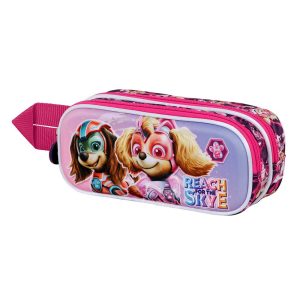 Paw Patrol La Patrulla Canina Mighty-Estuche Portatodo 3D Doble, Rosa