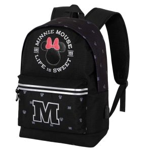 Disney Minnie Mouse Symbol-Mochila HS Silver, Negro