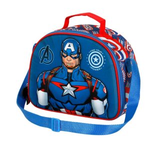 Marvel Capitán América First-Bolsa Portamerienda 3D, Azul