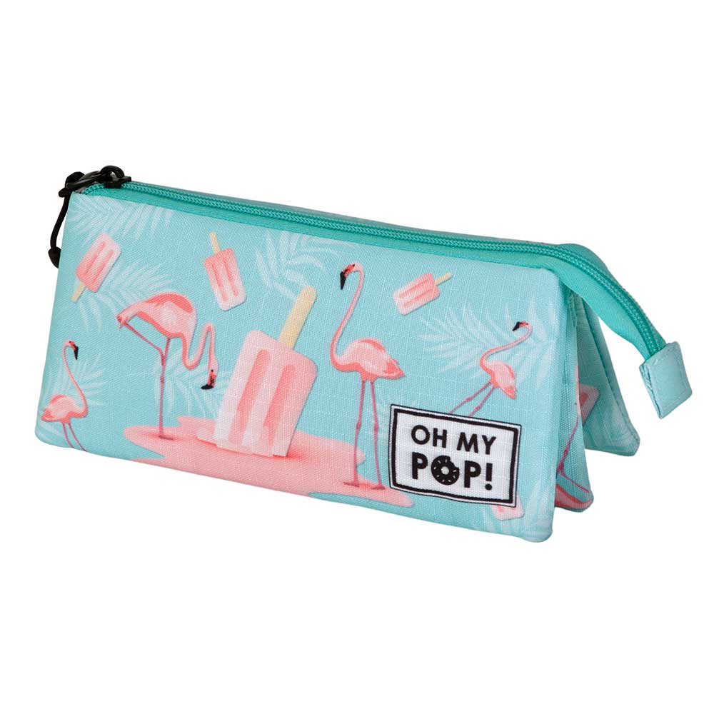 Oh My Pop! Ice Flamingo-Estuche Portatodo Triple, Turquesa - Imagen 2