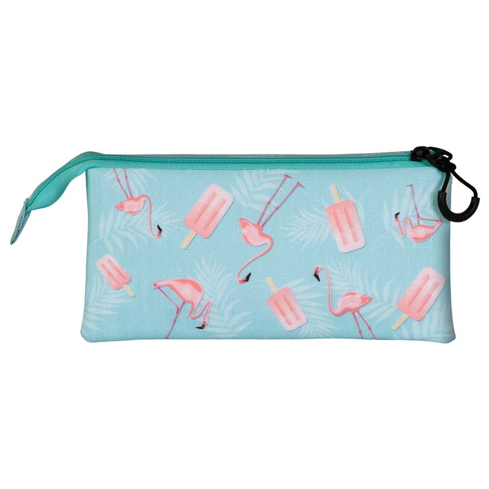 Oh My Pop! Ice Flamingo-Estuche Portatodo Triple, Turquesa - Imagen 4
