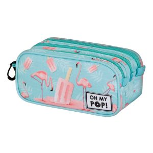 Oh My Pop! Ice Flamingo-Estuche Portatodo Trick FAN 2.2, Turquesa