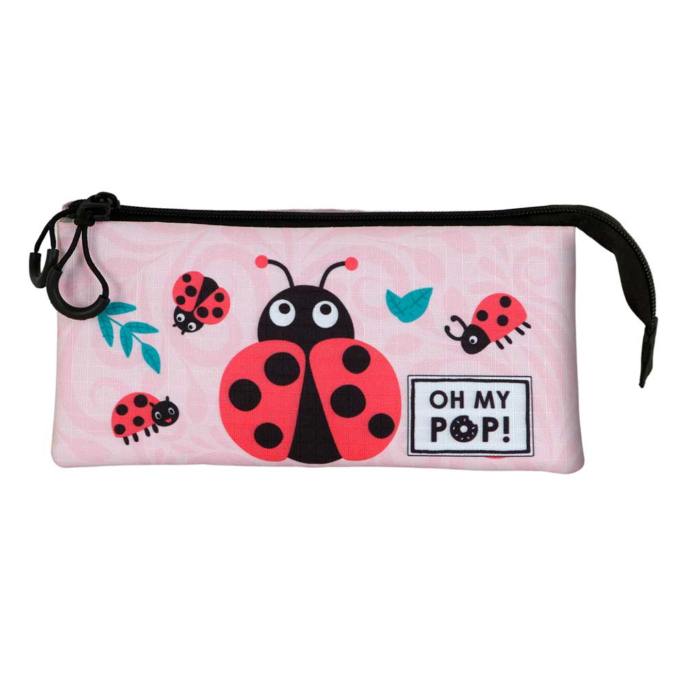 Oh My Pop! Ladybug-Estuche Portatodo Triple, Rosa - Imagen 3