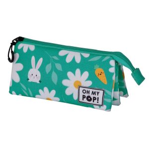 Oh My Pop! Blooming-Estuche Portatodo Triple, Turquesa