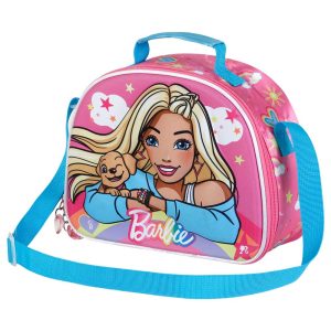 Barbie Rainbow-Bolsa Portamerienda 3D, Rosa