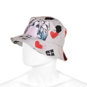 DC Comics Harley Quinn Mad Love-Gorro Infantil Bucket, Beige