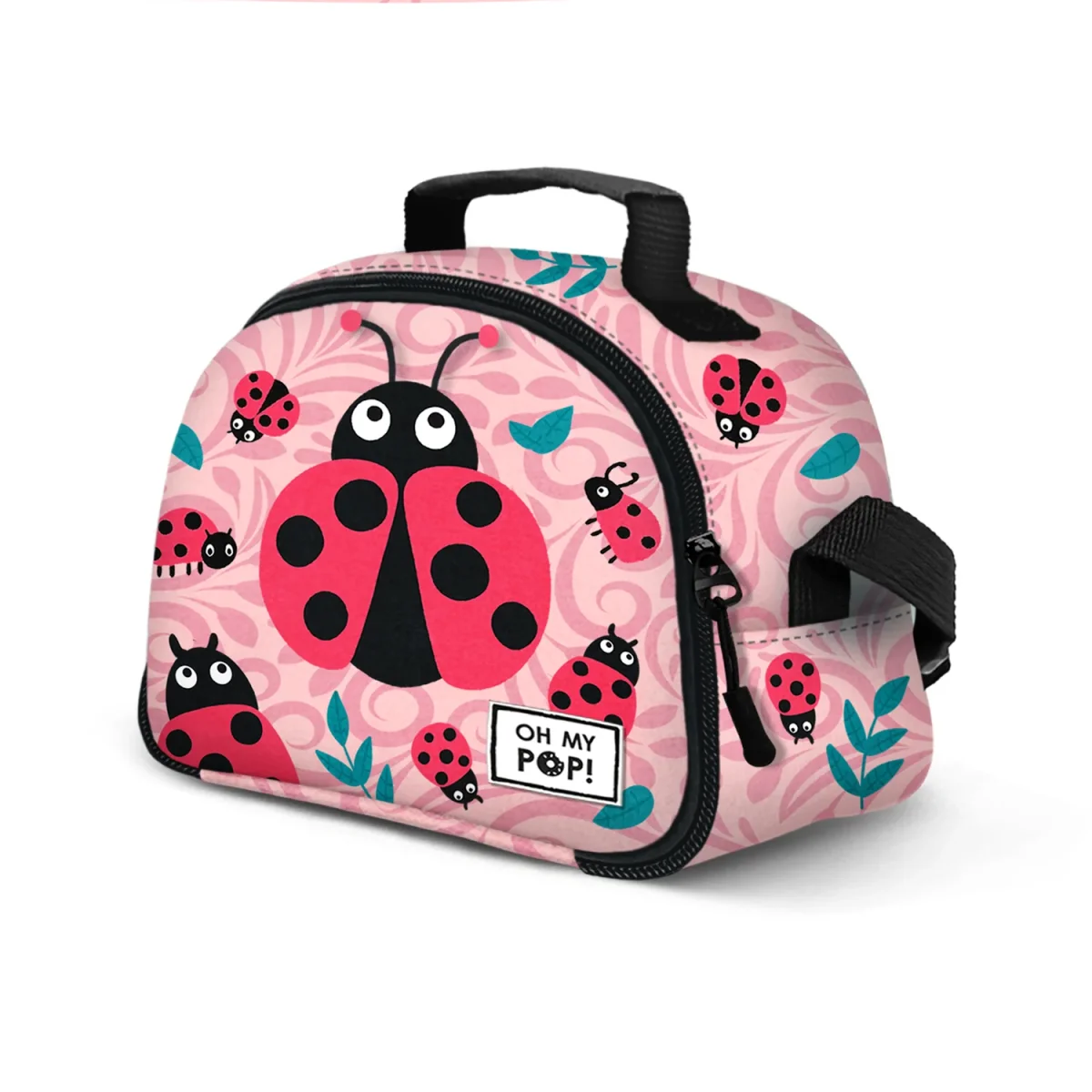 Oh My Pop! Ladybug-Bolsa Portamerienda Thermal Lunch Bag, Rosa - Imagen 2
