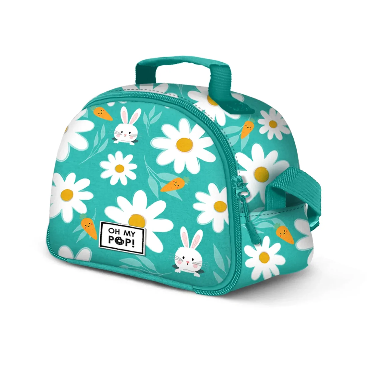 Oh My Pop! Blooming-Bolsa Portamerienda Thermal Lunch Bag, Turquesa
