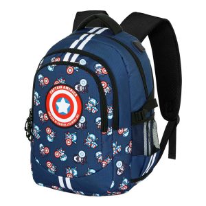 Marvel Capitán América Brave-Mochila Running PLUS, Azul