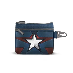 Marvel Capitán América Star-Monedero Slim PU, Azul