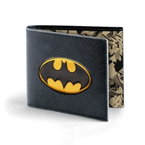 DC Comics Batman Batsignal-Billetero de Hombre, Negro