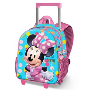 Disney Minnie Mouse Fancy-Mochila 3D con Ruedas Pequeña, Azul
