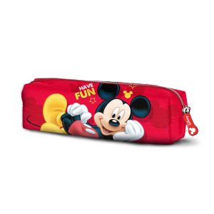Disney Mickey Mouse Laugh-Estuche Portatodo Cuadrado, Rojo