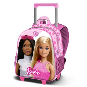 Barbie Fashionista-Mochila 3D con Ruedas Pequeña, Rosa