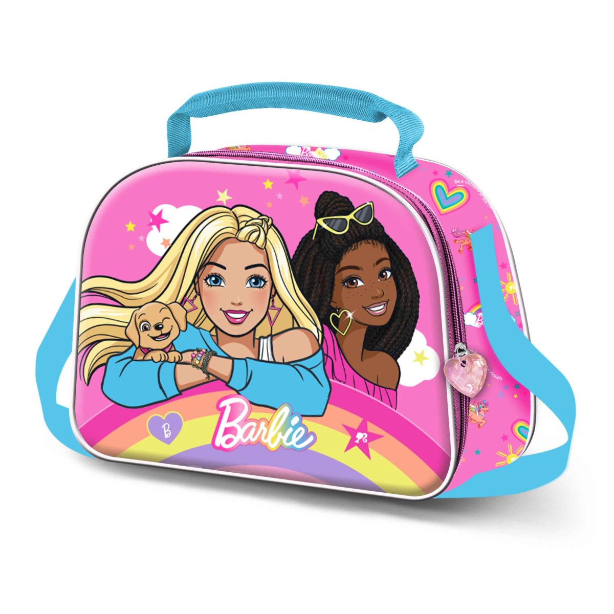 Barbie Rainbowy-Bolsa Portamerienda 3D, Rosa