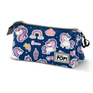 Oh My Pop! Magical-Estuche Portatodo Triple, Multicolor