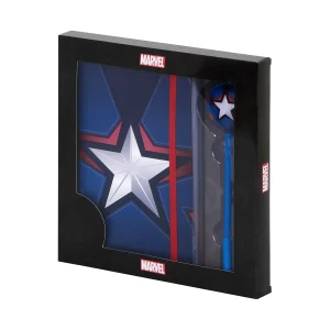 Marvel Capitán América Courage-Caja Regalo con Diario y Bolígrafo Fashion, Azul