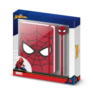Marvel Spiderman Chibi-Pack de Diario + Boligrafo, Rojo