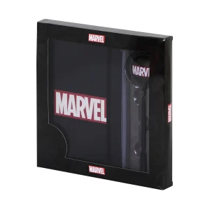 Marvel Comics-Pack de Diario + Boligrafo, Negro