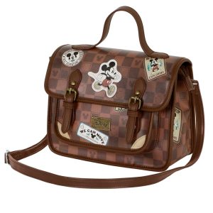 Disney Mickey Mouse Journey-Bolso-Mochila Satchel, Marrón