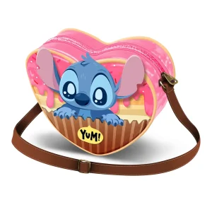 Disney Lilo y Stitch Muffin-Bolso Corazón Casual, Rosa