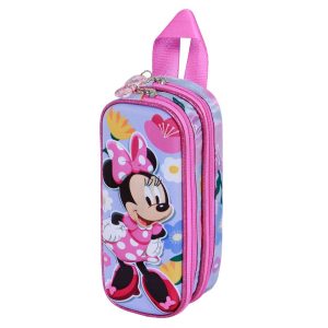 Disney Minnie Mouse Spring-Estuche Portatodo 3D Doble, Lila