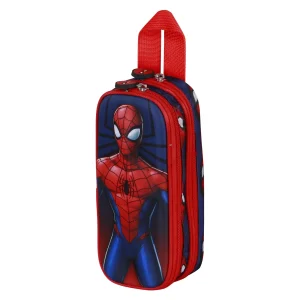 Marvel Spiderman Solid-Estuche Portatodo 3D Doble, Azul