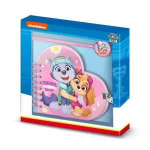 Paw Patrol La Patrulla Canina Friendship-Diario Corazón Llave + Boli, Rosa
