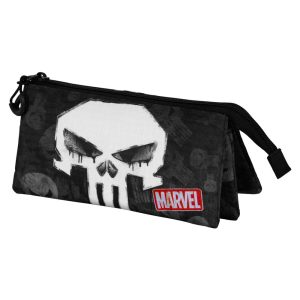Marvel Punisher Skull-Estuche Portatodo Triple, Negro