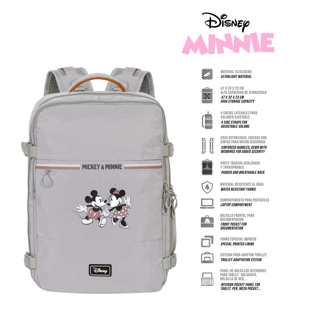 Disney Minnie Mouse Face-Mochila de Viaje Mercury Grande 47x23x33cm, Multicolor - Imagen 3