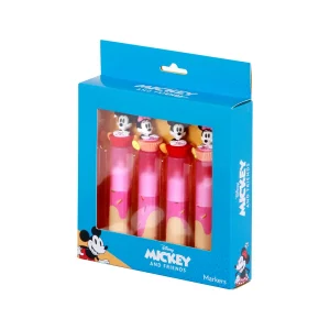 Disney Mickey y Minnie Mix-Pack de 4 Marcadores Fluorescentes, Multicolor