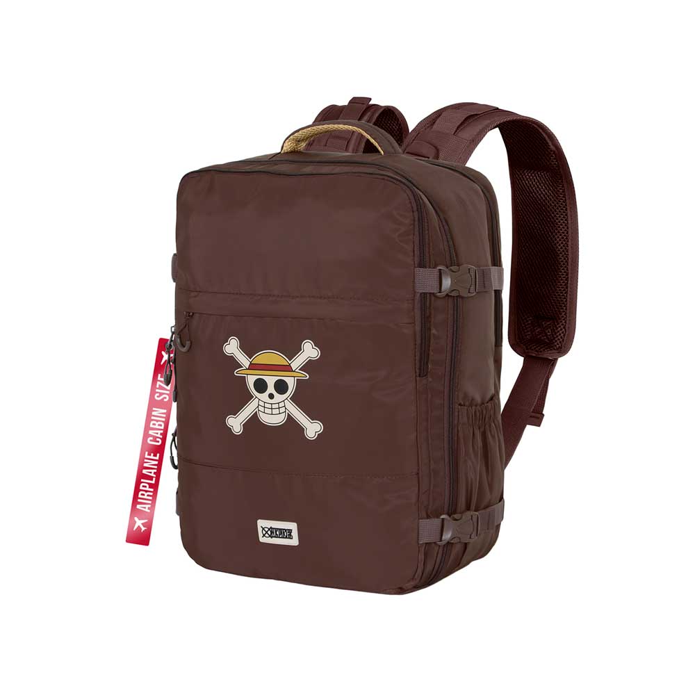One Piece Skull-Mochila Mercury Viaje Cabina Avión 40x20x25cm, Marrón - Imagen 2