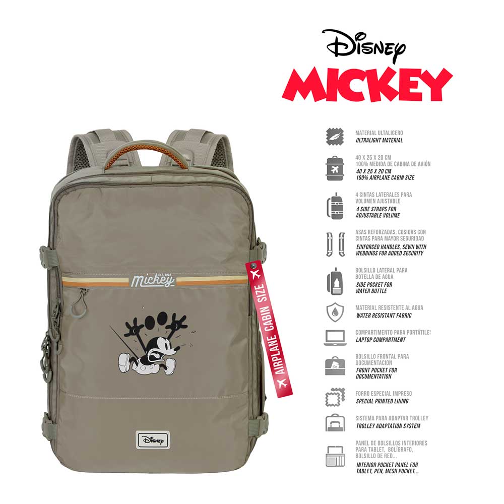 Disney Mickey Mouse Face-Mochila Mercury Viaje Cabina Avión 40x20x25cm, Multicolor - Imagen 3