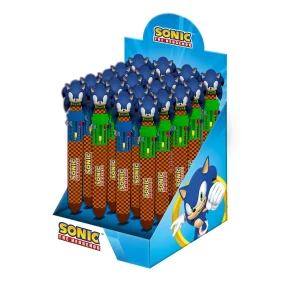 Sonic The Hedgehog Mix-Expositor 24 Unidades Bolígrafo 10 Colores, Multicolor