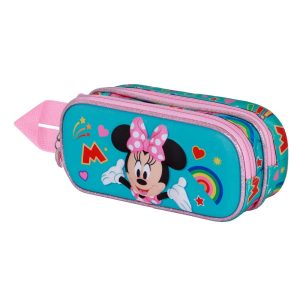 Disney Minnie Mouse Greet-Estuche Portatodo 3D Doble, Turquesa