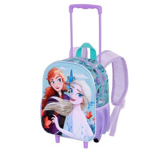 Disney Frozen 2 Spring-Mochila 3D con Ruedas Pequeña, Azul