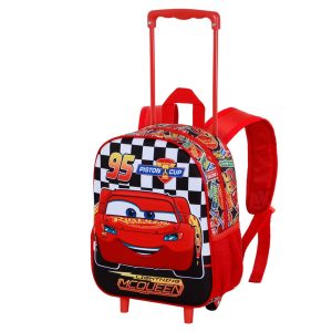 Disney Cars 3 Racer-Mochila 3D con Ruedas Pequeña, Rojo
