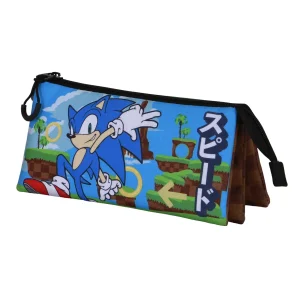 Sonic The Hedgehog - SEGA Greenhill-Estuche Portatodo Triple, Multicolor