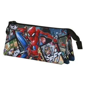 Marvel Spiderman Panels-Estuche Portatodo Triple, Multicolor
