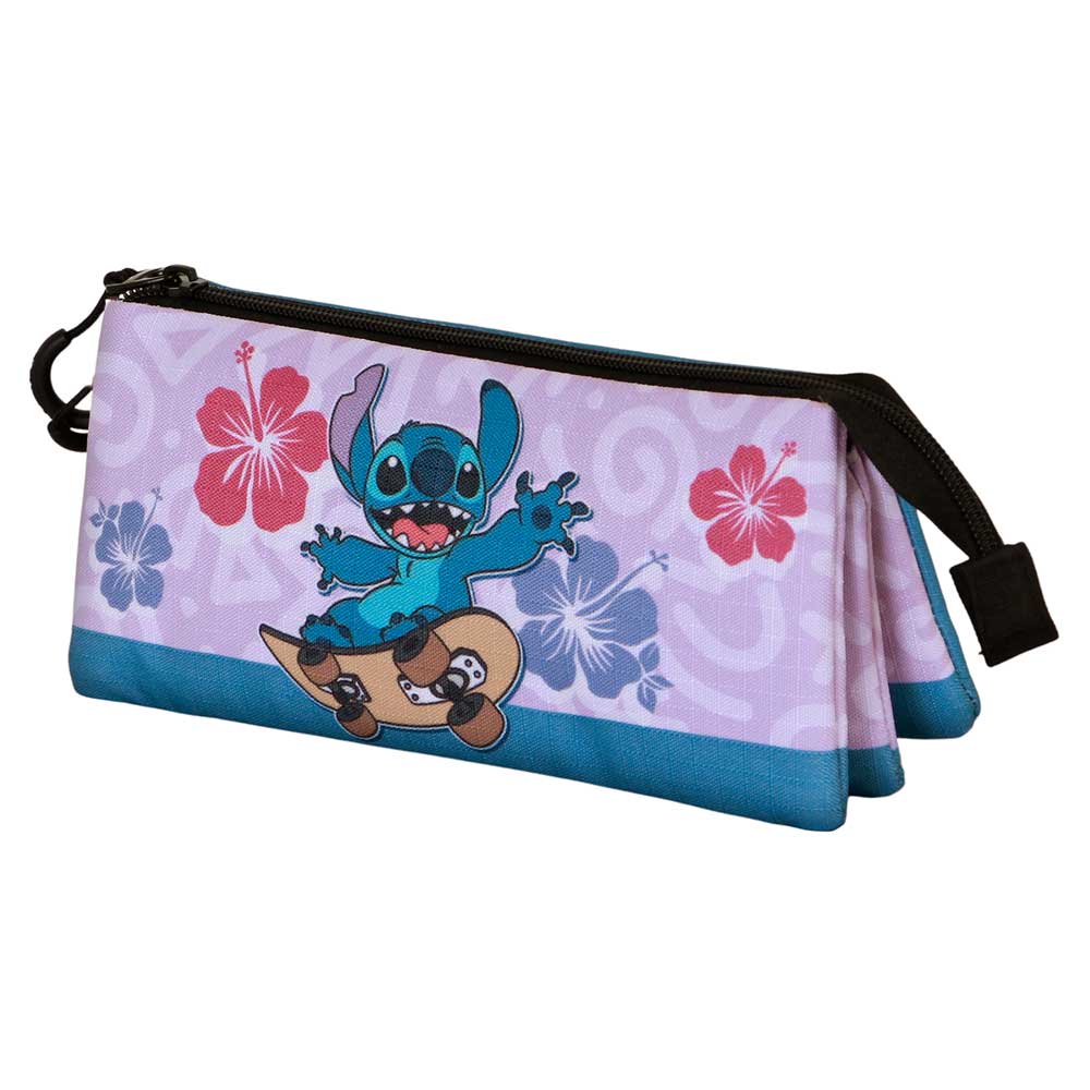 Disney Lilo y Stitch Skate-Estuche Portatodo Triple, Lila