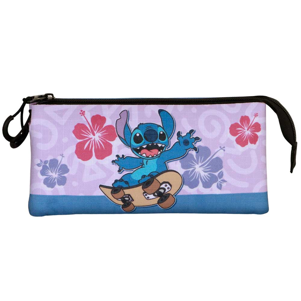 Disney Lilo y Stitch Skate-Estuche Portatodo Triple, Lila - Imagen 3