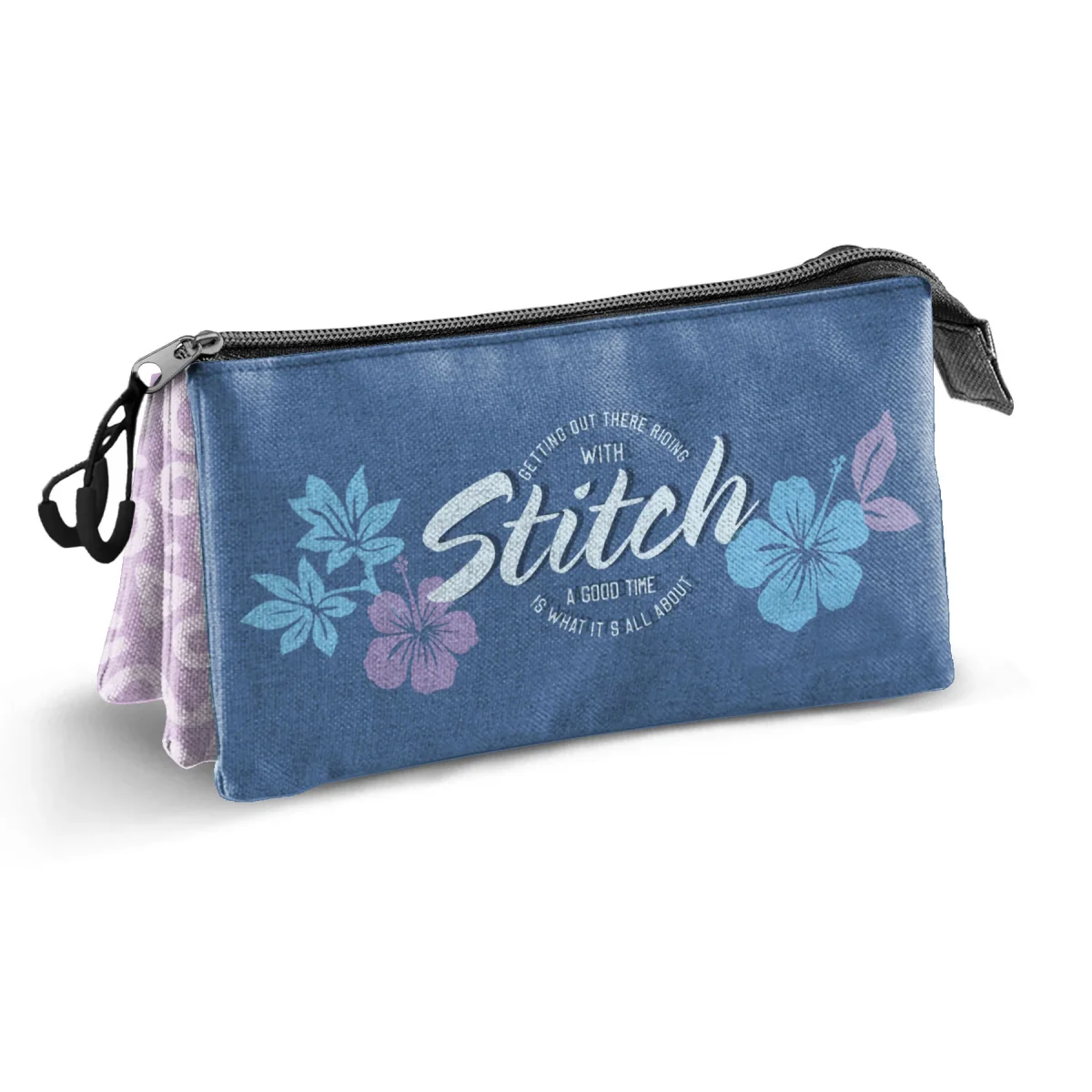 Disney Lilo y Stitch Skate-Estuche Portatodo Triple, Lila - Imagen 4