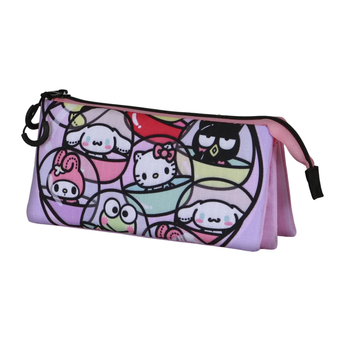 Hello Kitty Gashapon-Estuche Portatodo Triple, Rosa