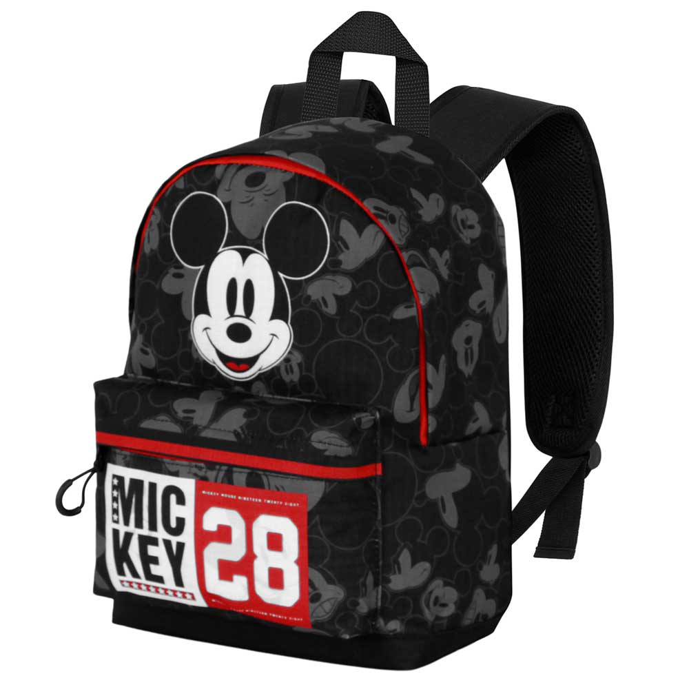 Disney Mickey Mouse Year-Mochila Pequeña HS FAN, Negro