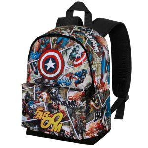 Marvel Capitán América Comic-Mochila Pequeña HS FAN, Multicolor